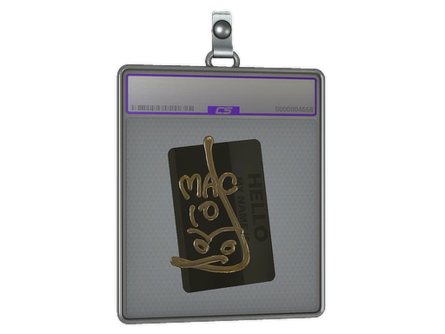 Sticker Slab | Hello MAC-10 (Gold)